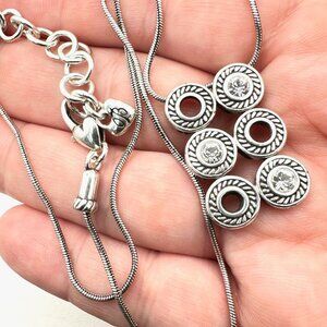 Brighton Womens Necklace Silver Circles Pendant 16 - 18 Inch